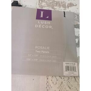 2609 NWT Lush Decor Rosalie Curtain‎ Panels (2)